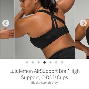 Lululemon Air Support 32 D black bra